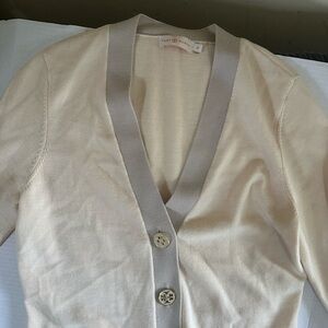 Tory Burch Cream Knit Cardigan Sweater